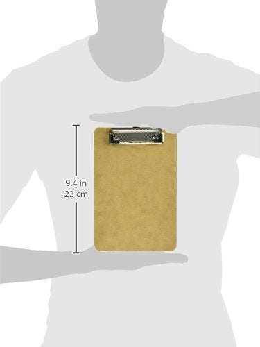 Saunders US-Works 05510 Recycled Hardboard Clipboard - Brown, Memo Size Writing Board with Low Profile Clip