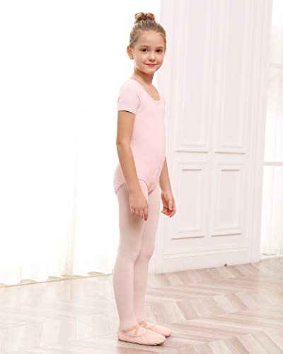 Stelle Leotard for Girls Toddler Ballet Leotards Dance Gymnastics Outfits with Bow Back (White, 5T)