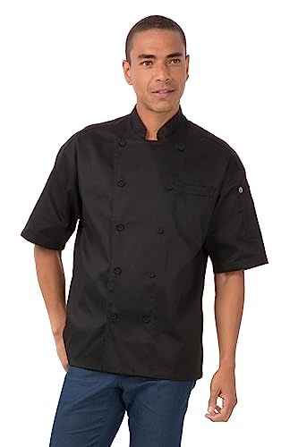Chef Works Unisex Palermo Executive Chef Coat, Black, X-Small