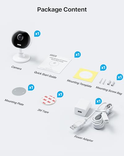 ZOSI Indoor Security Camera for Baby/Pet Monitor, C688 1080P Home Surveillance WiFi Camera with Phone App, AI Motion Detection, 2-Way Audio, Night Vision, SD Card/Cloud Storage, Works with Alexa