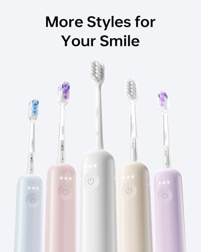 Laifen Wave Electric Toothbrush, Oscillation & Vibration Sonic Electric Toothbrush for Adults with 3 Brush Heads, IPX7 Waterproof Magnetic Rechargeable Travel Powered Toothbrush (Blue ABS)