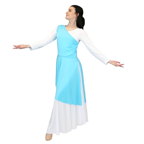 Danzcue Women’s Asymmetrical Dance Tunic Praise Dance Tunic for Women (White Dress Not Included), Scarlet, Large-X-Large