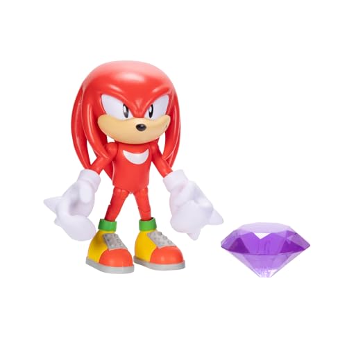 Sonic the Hedgehog 4-inch Knuckles Action Figure with Purple Chaos Emerald Accessory. Ages 3+ (Officially Licensed by Sega)