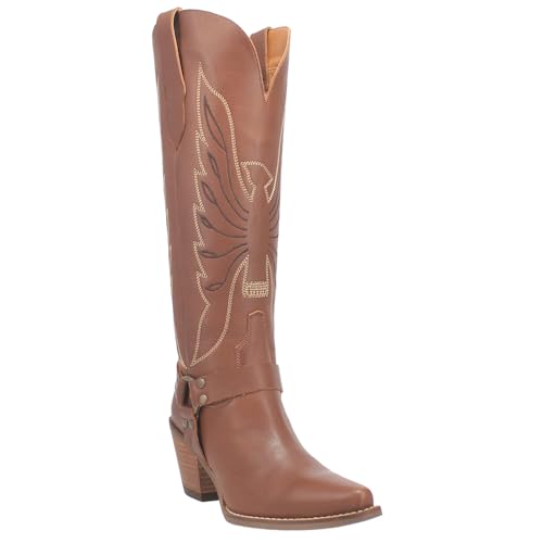 Dingo Womens Heavens To Betsy Snip Toe Casual Boots Knee High Mid Heel 2-3" - Brown - Size 8 M