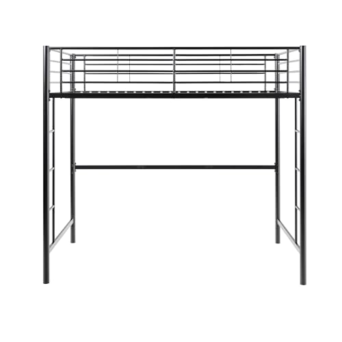 Walker Edison Timothee Urban Industrial 71" Twin Over Full Metal Bunk Bed, Black