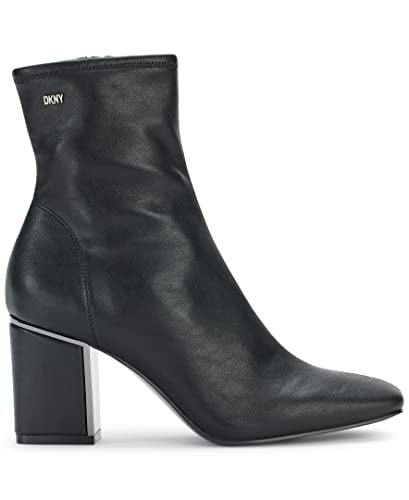 DKNY Women's Nappa Classic Heeled Boot Fashion, Black, 11