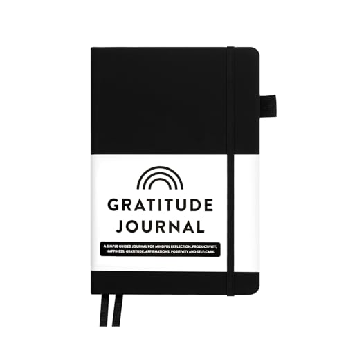 The Gratitude Journal - 5 Minutes a Day for More Happiness, Positivity, Thankfulness, Productivity, Mindfulness & Self Care - Undated Original Daily Gratitude Journal for Women & Men (Black)