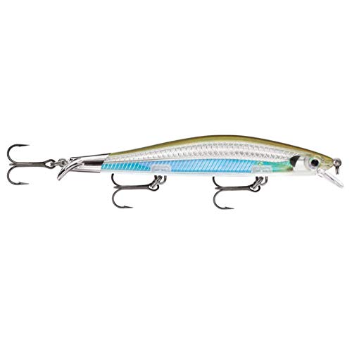 Rapala Ripstop Lure, Size 12, 4 3/4" Length, 4'-5' Depth, 1/2 oz, 3-#5 Hooks, Moss Back Shiner, Per 1, Multicolor, RPS12MBS