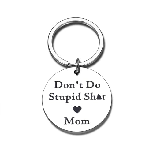 Back to School Gifts for Boys Girls Kids Son Daughter First Day of School Gifts for Boys Girls Off to College Don't Do Stupid Sht Keychain from Mom, Christmas Stocking Stuffers for Teen Boys Girls