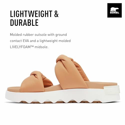 Sorel Women's Viibe Twist Slide Sandals - Honey White, Gum 17 - Size 10