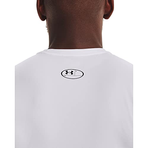 Under Armour Men's Armour HeatGear Compression Sleeveless T-Shirt , White (100)/Black, Large