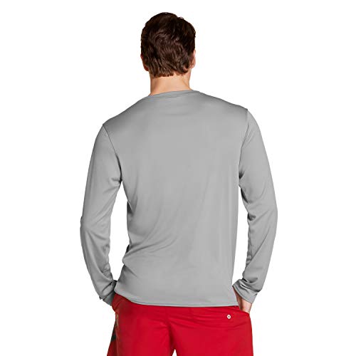 Speedo mens Uv Swim Shirt Basic Easy Long Sleeve Regular Fit,Monument,Small