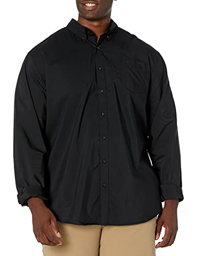 Dockers Men's Classic Fit Long Sleeve Signature Comfort Flex Shirt (Standard and Big & Tall), Black-Solid, 3X-Large