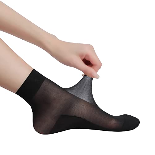 AOUBAS Women's Sheer Ankle Socks 10 Pairs Thin Nylon Socks Ankle-High Tight with Reinforced Toe and Sole