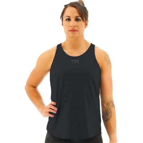 TYR Women's Standard Airtec Racerback Performance Sport Tank Top, Black, X-Small