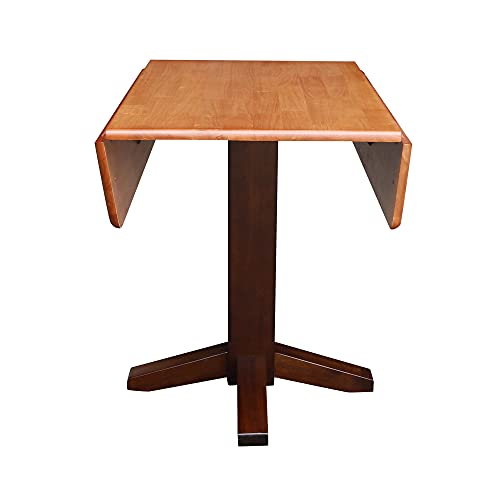 Solid Wood 36" Square Dual Drop Leaf Dining Table, White