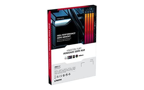Kingston FURY Renegade RGB 16GB 6800MT/s DDR5 CL36 DIMM Desktop Memory Single Module | Intel XMP 3.0 | Infrared Sync Technology | Overclocking Stability | KF568C36RSA-16