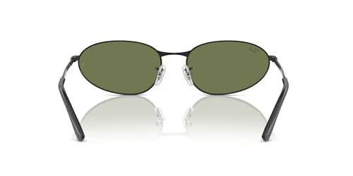 Ray-Ban RB3734 Oval Sunglasses, Black/Dark Green, 56 mm