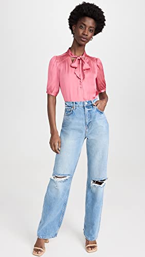 PAIGE Women's Esta Blouse Dusty Bubblegum, Dusty Bubblegum, Pink, XXS