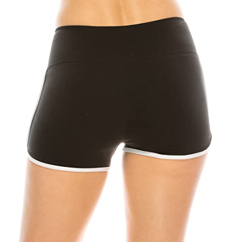 ALWAYS Booty Shorts for Women High Waisted Soft Yoga Gym Shorts Stripe Black White S