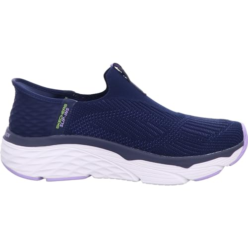 Skechers Women's Hands Free Slip-Ins Max Cushioning Elite-Smooth Transition Sneaker, Navy/Lavender, 7.5