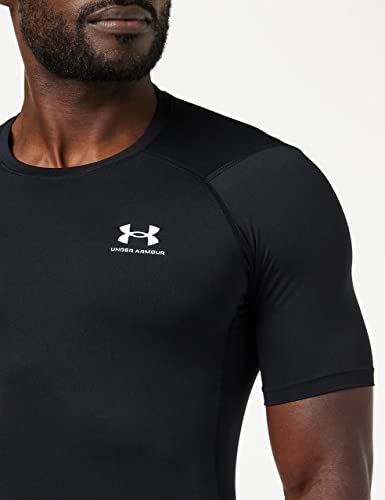 Under Armour Men's Armour HeatGear Compression Short-Sleeve T-Shirt , Black (001)/White, Small