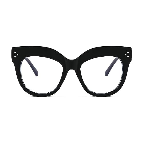 FEISEDY Cat Eye Blue Light Glasses Oversized Vintage Chunky Computer Glasses for Women Hipster Party B0026