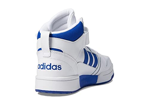 adidas Men's Postmove Mid Basketball Shoe, White/Team Royal Blue/Grey, 8.5