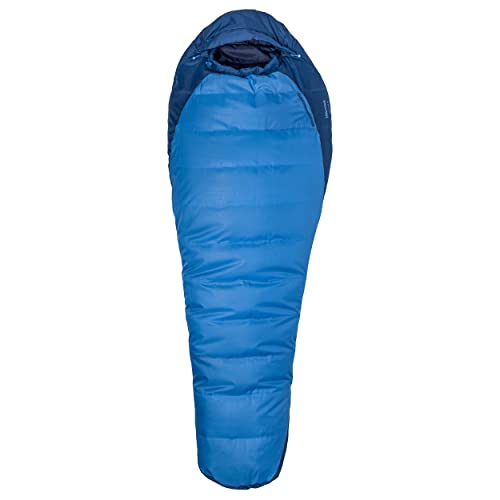 Marmot Men's Trestles 15° Sleeping Bag | Insulated, Water-Resistant, Left-Zip, Cobalt Blue/Blue Night, Long