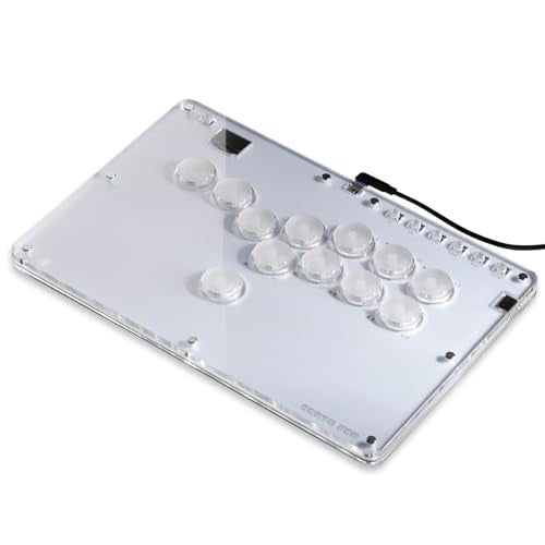 Leverless Controller Arcade Stick CosmoxGaming T12-C: Leverless Arcade Stick with Turbo,Leverless Controller for PC/PS3/PS4/Switch Game,Crystal Low-Profile Switch Arcade Stick Support Hot Swap & SOCD