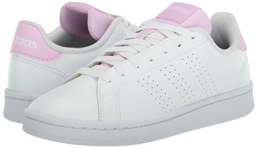 adidas Women's Advantage Sneaker, White/White/Bliss Lilac, 10