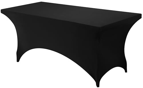 Utopia Kitchen 6ft Spandex Table Cloth Rectangle [2 Pack, Purple] 200GSM Premium Stretch, Lycra, Washable and Wrinkle Resistant Table Cover Fitted for Event, Wedding, Banquet [72Lx30Wx30H Inch]