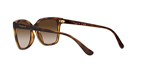 Vogue Eyewear Woman Sunglasses Dark Havana Frame, Brown Gradient Lenses, 54MM