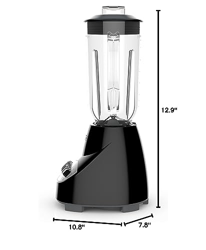 BLACK+DECKER 10-Speed Countertop Blender, BL2010BP, 6-Cup Plastic Jar, Dishwasher-Safe, Stainless Steel, Suction Feet