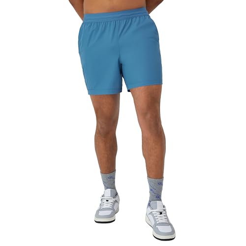 Champion, Purpose, Water Resistant Sports, Swim Shorts for Men, 6", Air Blue/Raindrop Blue Arch, Small