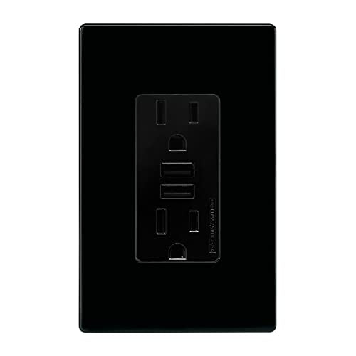 Eaton 3.6A USB Type A Charger with TR Duplex Receptacle 15A/125V, Black