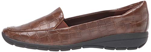 Easy Spirit womens Abriana Loafer Flat, Brown-crocodile, 8.5 US