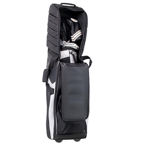 Izzo Golf Premium Golf Travel Cover Black/White - Golf Travel Bag for Golf Clubs