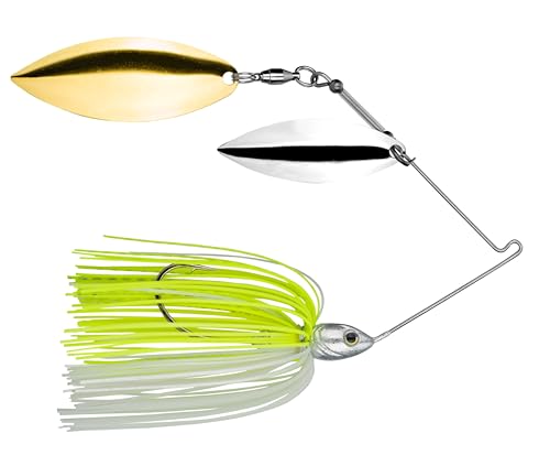 Strike King (TGSB38WW-203) Tour Grade Spinnerbait Fishing Lure, 203 - Chartreuse White, 3/8 oz, Weight Forward Design