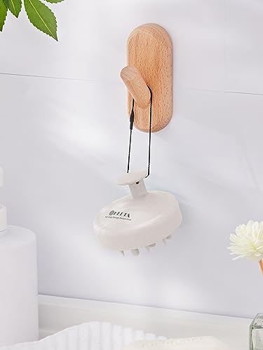 HEETA Hair Scalp Massager for Hair Growth, Shampoo Brush, Scalp Exfoliator with Soft Silicone Bristles, Scalp Scrubber for Dandruff Removal to Relieve Stress, Wet Dry Hair, Updated Material, Beige