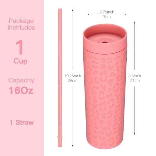 Modwnfy 12 Pack 16Oz Matte Black Acrylic Tumbler Set with Lids and Straws, Reusable Double Wall Plastic Tumblers for Cold Hot Drinks