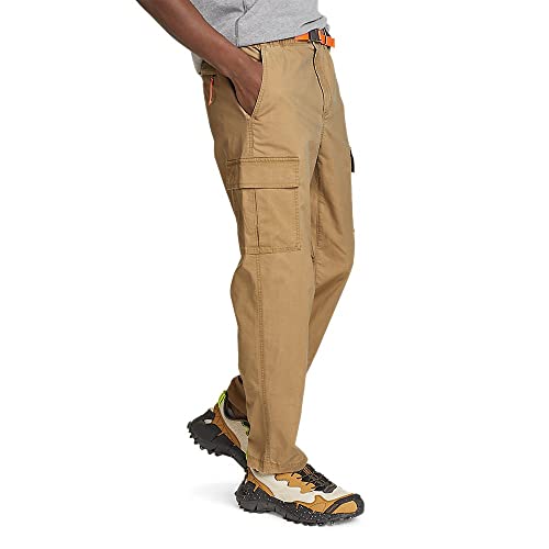 Eddie Bauer Men's Top Out Ripstop Belted Cargo Pants, Flax, Small