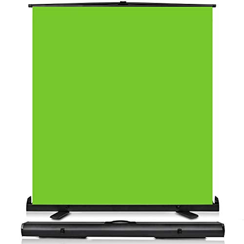 Yesker Upgrade Green Screen 73.2x77.5 inch Wider 180cmx 196cm Background Collapsible Chromakey Photo Backdrop Portable Pull Up with Aluminium Base Wrinkle-Resistant Fabric for Video Studio Live Game