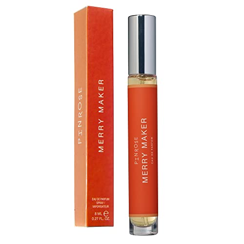 PINROSE Perfumes Merry Maker - Eau de Parfum Fragrance Travel Spray for Women - Vegan, Cruelty-free, and Hypoallergenic Scent w/ Essential Oils - Notes of Nectarine, Violet, Rose, Jasmine & Musk
