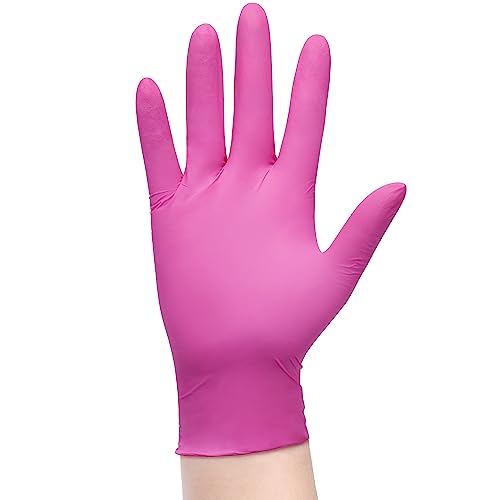 SwiftGrip Powder-Free Nitrile Gloves, X-Small, 50ct Box - 3-mil, Disposable, Latex-Free, for Kitchen, Cleaning, Estheticians, Hair Stylist - Pink/Fuchsia