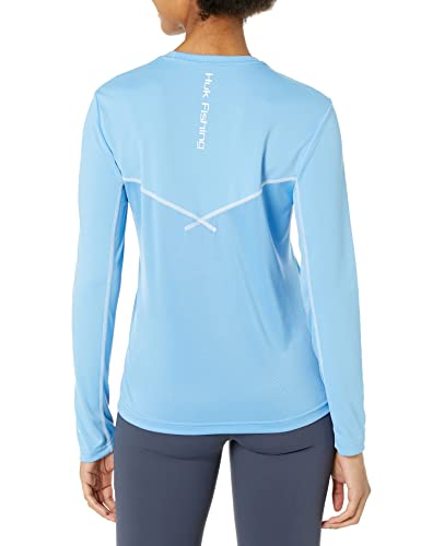 HUK Women's Standard Icon X Long Sleeve Fishing Shirt with Sun Protection, Azure Blue, X-Small