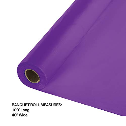 Creative Converting Roll Plastic Table Cover, 100-Feet, Purple - 0