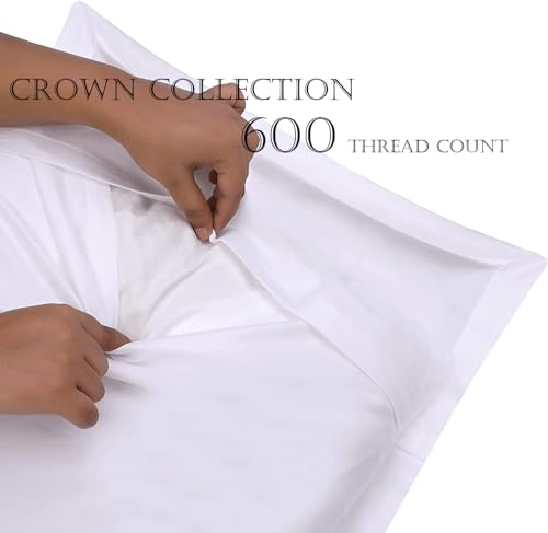 Hotel Quality White Solid Pinch Pleated Pintuck Euro Pillow Shams Set of 2 - Hypoallergenic 500-TC 100% Egyptian Cotton Decorative Pintuck European Pillow Sham (Silver, Euro 28'' x 28'')