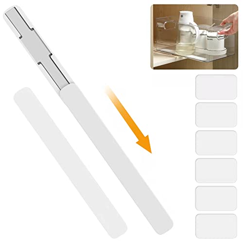Summark Pull Out Rail for Baskets or Bins.Storage and Organization Accessories for Cabinet,Shelves.DIY Drawer Organizers Slides.2 Packs,White (1)