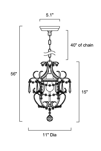 Edvivi Amorette Mini Chandelier Chrome Crystal Chandeliers, 1 Light Modern Elegant Glam Ceiling Light Fixture Chrome, Adjustable Hanging Lighting for Closet, Bedroom, Girls Room, Kitchen Island